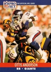 1990 Pro Set Base Set Ottis Anderson #591 card