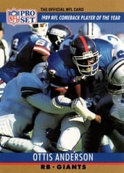 1990 Pro Set Base Set Ottis Anderson #7 card