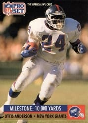 1991 Pro Set Base Set Ottis Anderson #20 card