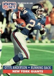 1991 Pro Set Base Set Ottis Anderson #595 card