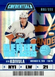2019-20 Upper Deck Credentials Base Set Otto Koivula #83 card