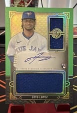 2022 Topps Triple Threads Rookies and Future Phenoms Autograph Relics Otto Lopez #RFPAR-OL card