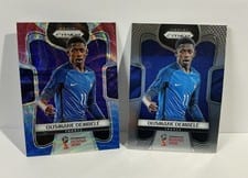 2018 Panini Prizm World Cup Ousmane Dembele Red & Blue Wave #85 card