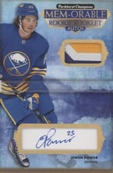 2022-23 Parkhurst Champions MEM-orable Booklets Rookie Autos Owen Power #MBRA-OP card