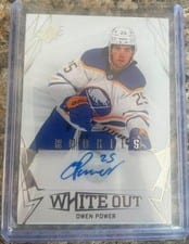 2022-23 SPx White Out Rookie Autos Owen Power #WOR-OP card