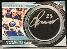 2022-23 Upper Deck Trilogy Rookie Signature Pucks Owen Power #RSP-OP card