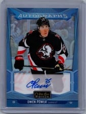 2024-25 O-Pee-Chee Platinum Blue Rainbow Autographs Owen Power #BA-OP card
