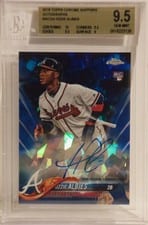 2018 Topps Chrome Sapphire Rookie Autographs Ozzie Albies #AC-OA card