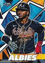 2021 Topps Fire Base Set Ozzie Albies #61 card