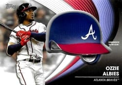 2022 Topps Update Commemorative Batting Helmets Ozzie Albies #BH-OA card