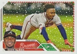 2023 Topps Holiday Base Set Ozzie Albies #H58 card