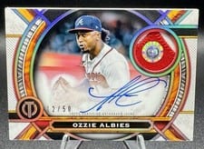 2023 Topps Tribute Autograph Patches Ozzie Albies #AP-OA card