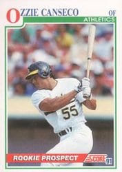 1991 Score Base Set Ozzie Canseco #346 card