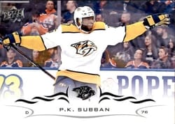 2018-19 Upper Deck Base Set P.K. Subban #355 card