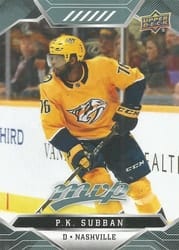 2019-20 Upper Deck MVP Base Set P.K. Subban #165 card