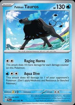 Paldea Evolved Paldean Tauros #41 card