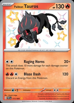 Paldean Fates Paldean Tauros #111 card
