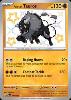 Paldean Fates Paldean Tauros #172 card