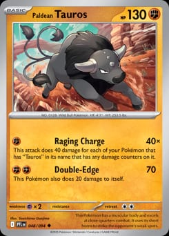 Phantasmal Flames Paldean Tauros #48 card
