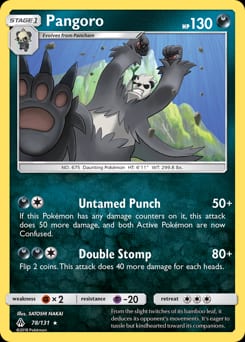 Forbidden Light Pangoro #78 card