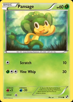 Black & White Pansage #7 card