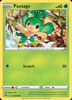 2021 Fusion Strike Pansage #7 card