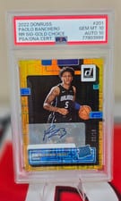 2022 Panini Donruss Paolo Banchero Signature Choice Gold #201 card