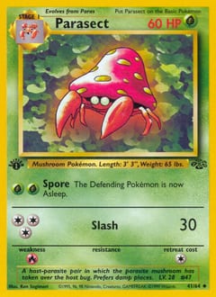 1999 Jungle Parasect #41 card
