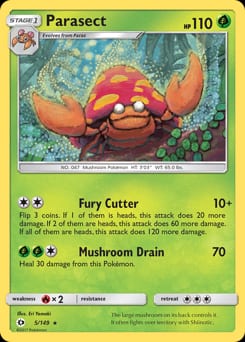 Sun & Moon Parasect #5 card