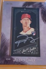 2018 Topps Allen & Ginter Framed Mini Autographs Parker Bridwell #MA-PB card