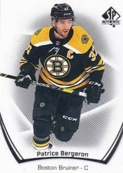 2021-22 SP Authentic Base Set Patrice Bergeron #92 card