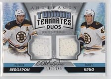 2020-21 Upper Deck Artifacts Tundra Teammates Duos Patrice Bergeron/Torey Krug #T2-BOS card
