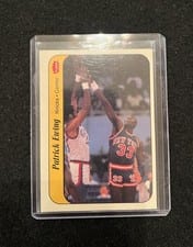 1986 Fleer Sticker Patrick Ewing #6 card