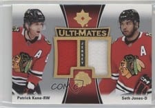 2022-23 Upper Deck Ultimate Collection Ulti-Mates Jersey Patrick Kane/Seth Jones #UTM-KJ card