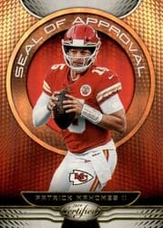 2019 Panini Certified Seal of Approval Patrick Mahomes II #SA-PM card