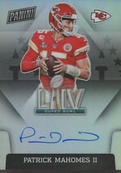 2020 Panini National Treasures Super Bowl Signatures Prizm Patrick Mahomes II #SBLIV-PM card