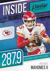 2020 Panini Prestige Inside the Numbers Patrick Mahomes II #IN-PM card