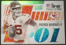 2022 Score Top 100 Patrick Mahomes II #T1 card
