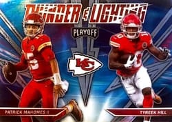 2021 Panini Playoff Thunder & Lightning Patrick Mahomes II / Tyreek Hill #TL-5 card