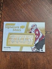 2024-25 Upper Deck Engrained Icons Signature Shots Manufactured Stick Relics Patrick Roy #SS-PR card