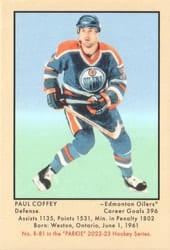2022-23 Parkhurst Champions 51 Retros Paul Coffey #R-81 card