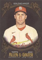 2021 Topps Allen & Ginter X Base Set Paul Goldschmidt #50 card