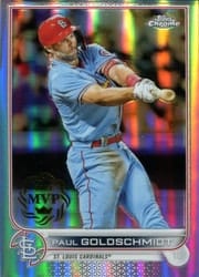 2023 Topps Chrome 2022 Topps Chrome Refractor MVP Buybacks Paul Goldschmidt #82 card