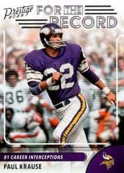 2023 Panini Prestige For the Record Paul Krause #20 card