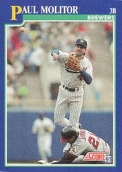 1991 Score Base Set Paul Molitor #49 card