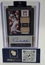 2022 Panini Three and Two Hall of Fame Signature Swatches Paul Molitor #HOFS-PM card