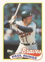 1989 Topps Base Set Paul Runge #38 card