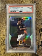 2023 Bowman Draft Chrome Paul Skenes Lunar Glow #BDC-14 card