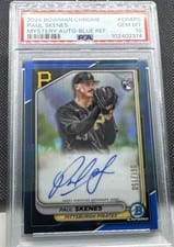 2024 Bowman Chrome Prospects Autograph Paul Skenes Blue Refractor #CPA-PS card