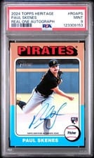 2024 Topps Heritage Real One Autograph Paul Skenes #ROAPS card